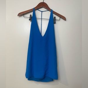 Low back blue tank top